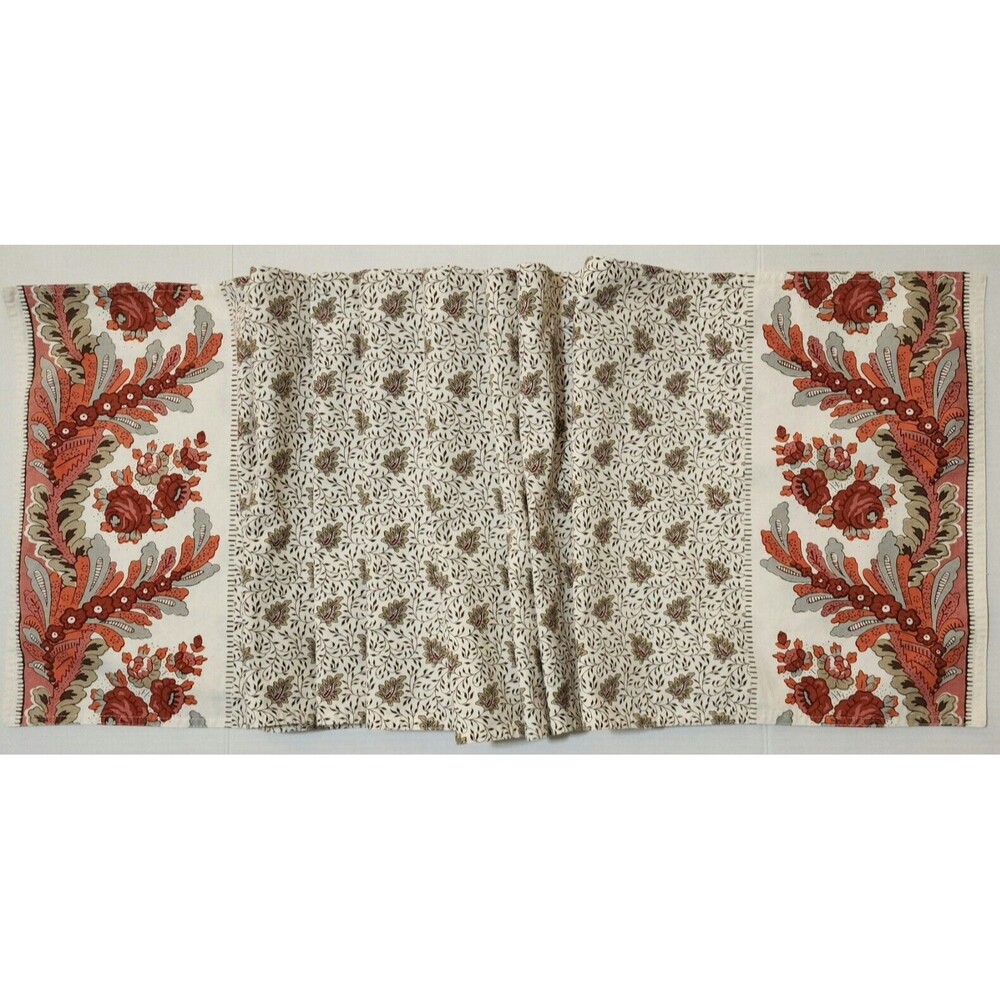 Williams-Sonoma Table Runner 104" & 6 Placemats Floral Paisley Cotton - 7pcs Set - Picture 2 of 6